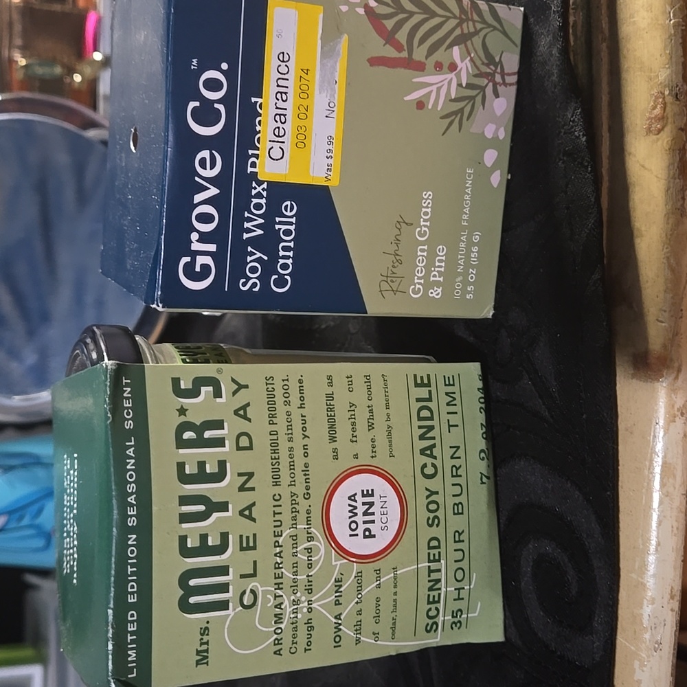 2 Meyers clean day scented soy candle And Grove Co Soy Candle